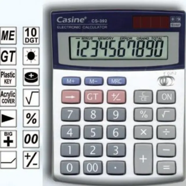 Αριθμομηχανή Casine 10 ψηφίων 14x10cm CS-392
