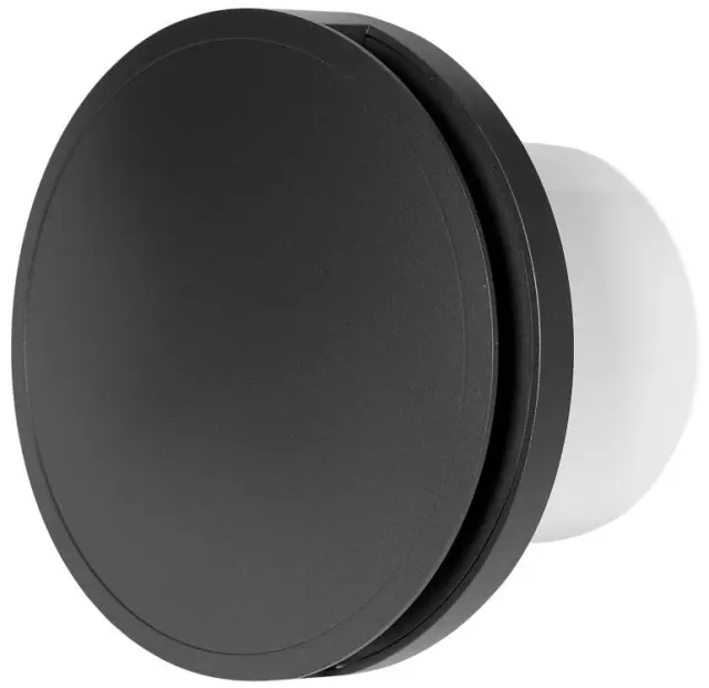 Europlast EAT125A - Εξαεριστήρας μπάνιου στρογγυλός με κάλυμμα, Ανθρακί