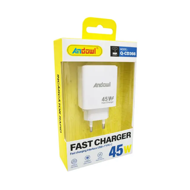 Andowl Φορτιστής 45W USB και Type-C Q-CD366 - Fast Charger 915060