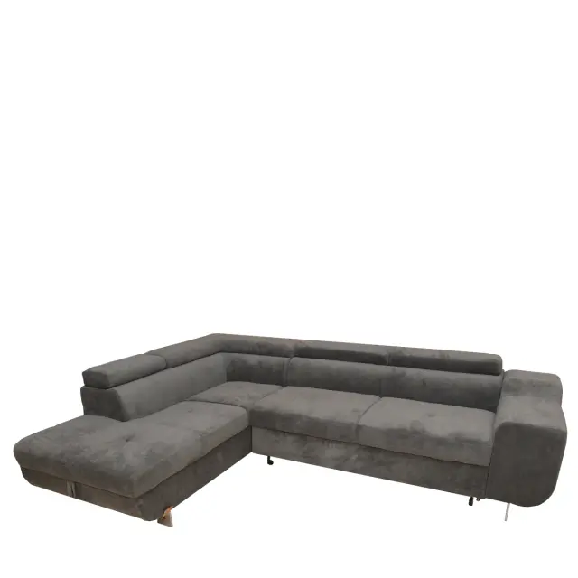 Καναπές Κρεβάτι Γωνιακός CASABLANCA Σκούρο Γκρι 280x203x78-93cm