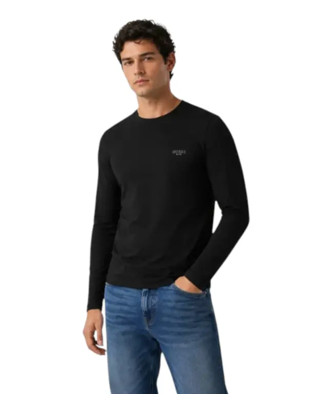 Guess - Ανδρική Μακρυμάνικη Μπλούζα T-Shirt M6YI28K3733-JBLK Μαύρο 2