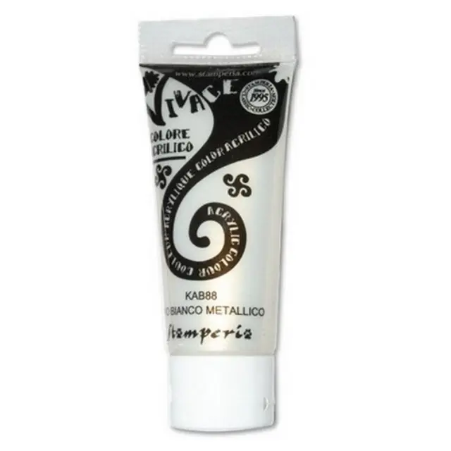 Χρώμα Vivace Stamperia 60ml, Metallic White Gold