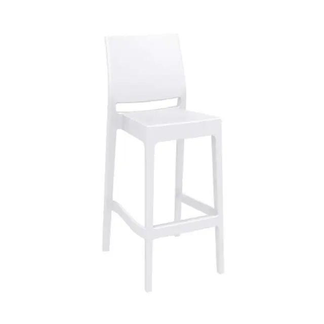 Σκαμπό Bar Στοιβαζόμενο MAYA Λευκό PP 45x51x108cm