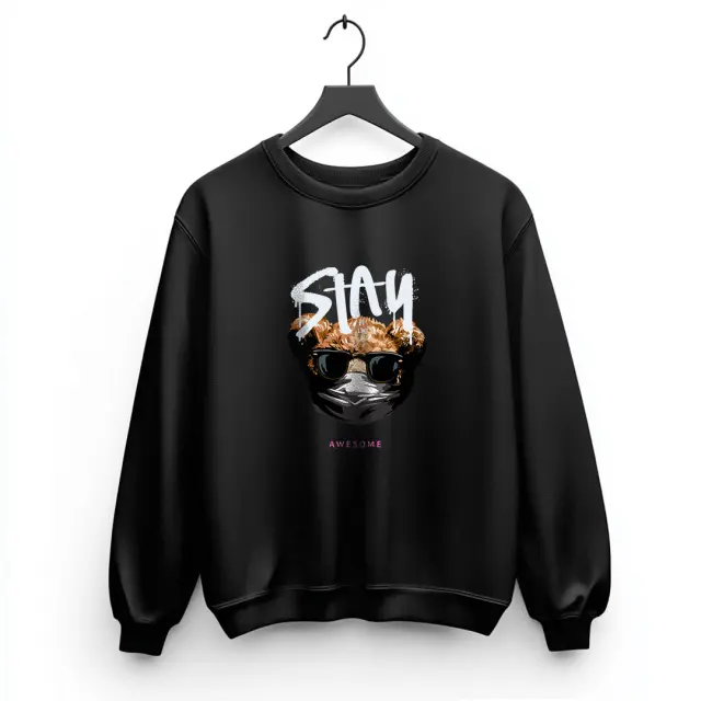 Φούτερ Noshame® Μαύρο με τύπωμα - 3025046 - XXL