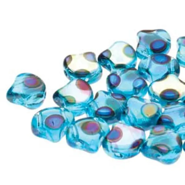 Χάντρα Matubo Ginko 7.5mm - Aqua AB Full Azuro Dot ~10gr