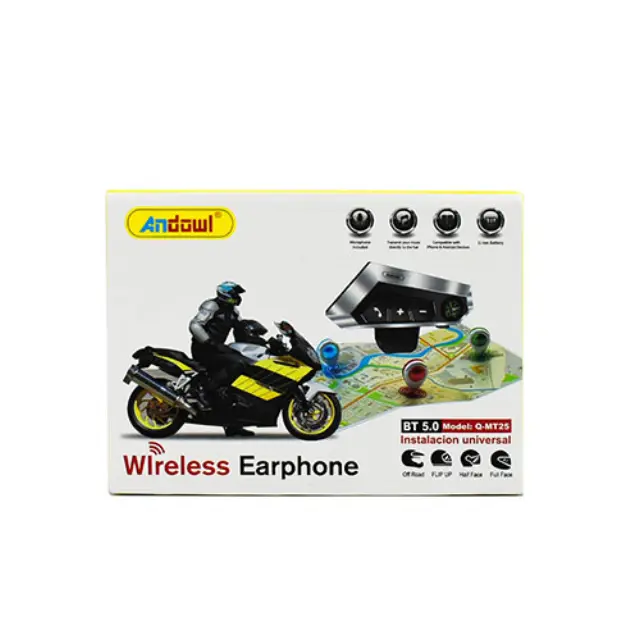 Andowl Q-MT25 Ενδοεπικοινωνία Μονή για Κράνος Μηχανής με Bluetooth 2