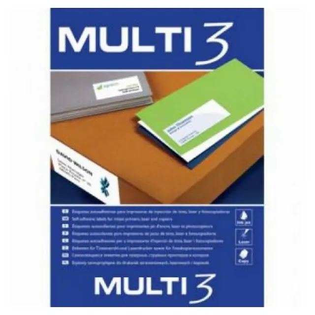 Αυτοκόλλητες Ετικέτες Multi3 Inkjet, Copy, Laser 105x37mm 100 φύλλα