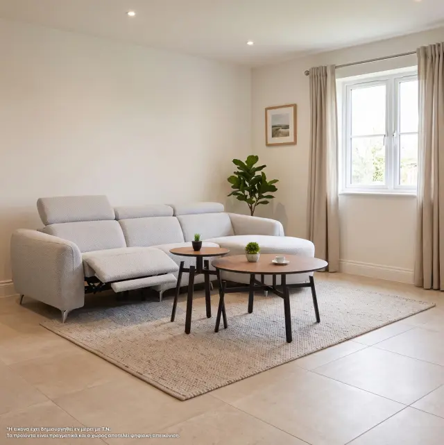 ΚΑΝΑΠΕΣ ΔΕΞΙΑ ΓΩΝΙΑ 3Θ ΜΕ RECLINE FB93317.01R ΑΝΟΙΧΤΟ ΓΚΡΙ ΥΦΑΣΜΑ 275x160x104Yεκ 2