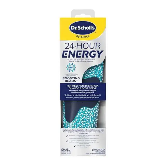 Scholl 24-Hour Energy – Ανατομικοί Πάτοι Πλήρους Υποστήριξης για Όλο το Πέλμα Large (40-47,5)
