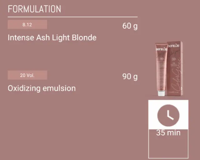 Sensus Color Grace M3K 8.12 Light Ash Brown Blonde 100ml - (μόνιμη βαφή σαντρέ καστανό ξανθό) 3