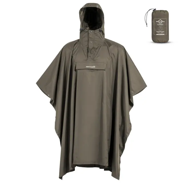 Pentagon Cloudburst Packable Rain Poncho-Πόντσο για Τακτική-Καθημερινή Χρήση - 06Ε-RAL7013