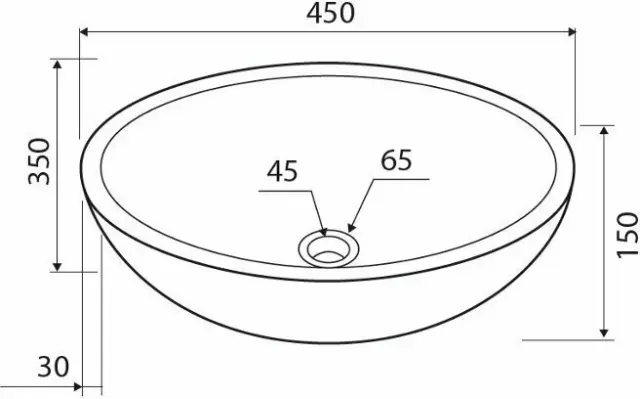 Νιπτήρας επικαθήμενος πέτρινος LEONOR Nero KARAG 45x35x15cm 2