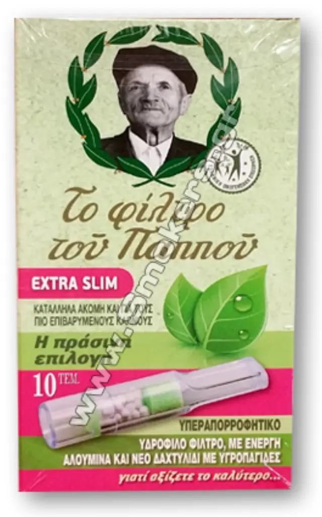Παππού Υδρόφιλα 5.7mm 42902-192 Extra Slim  Πιπάκια Τσιγάρου Συσκ. 20 τμχ