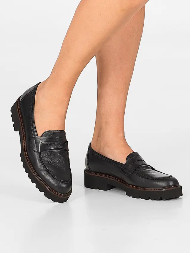 Gabor Μοκασίνια-Loafers Γυναικείο δέρμα Μαύρο GAB/75203 27-SCHW/COGNAC 2