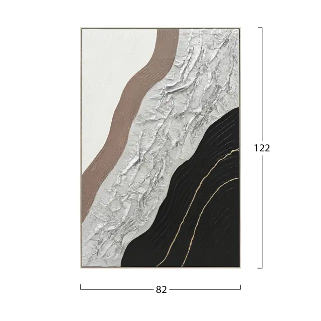 ΠΙΝΑΚΑΣ ΤΟΙΧΟΥ ABSTRACT FB94553.02 ΜΕ ΚΟΡΝΙΖΑ ΜΠΕΖ-ΚΑΜΒΑΣ-ΧΕΙΡΟΠΟΙΗΤΟΣ 82x4.5x122Υεκ 2