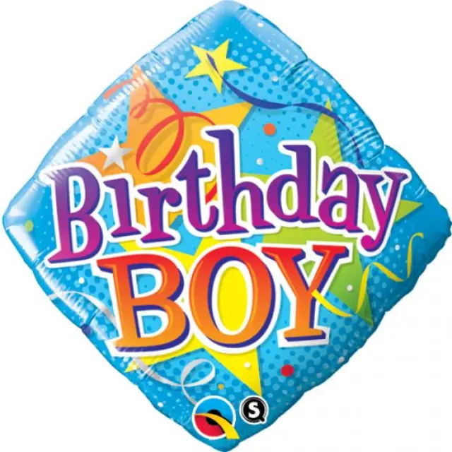 Foil 18 Diamond Shape Birthday Boy Stars