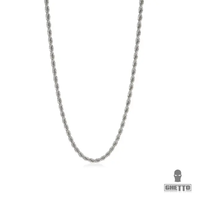 Ghetto Rope Hip Hop Chain Necklace Silver