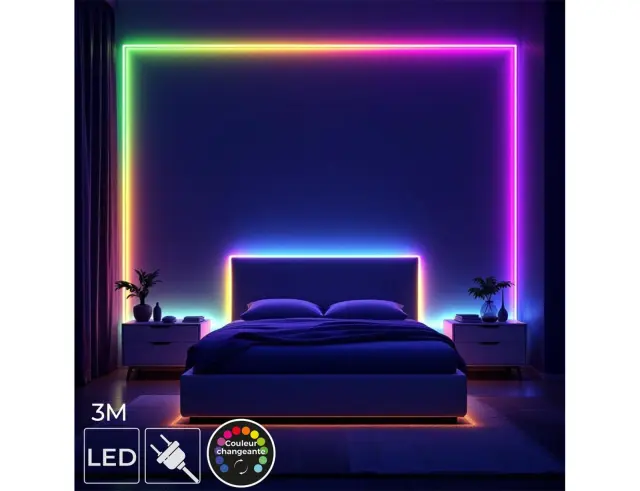 Ταινία LED RGB Home Deco Factory LA0166 - 3 Μέτρα - 3 Λειτουργίες - Πολύχρωμο LA0166