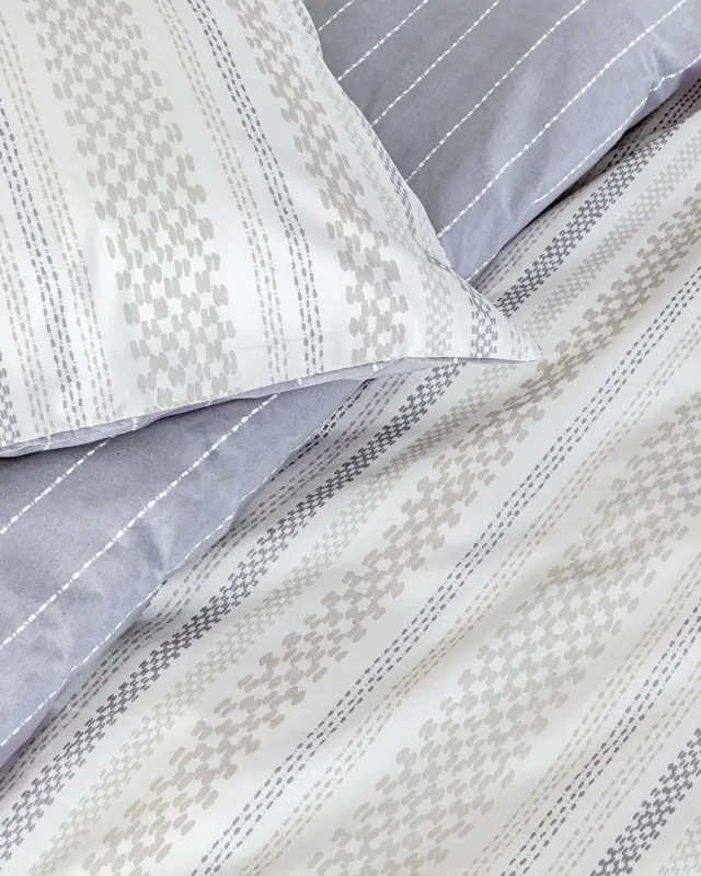 Ζεύγος Μαξιλαροθήκες 52x72 Nima Soleil Grey-Beige-White 100% βαμβακερό 2