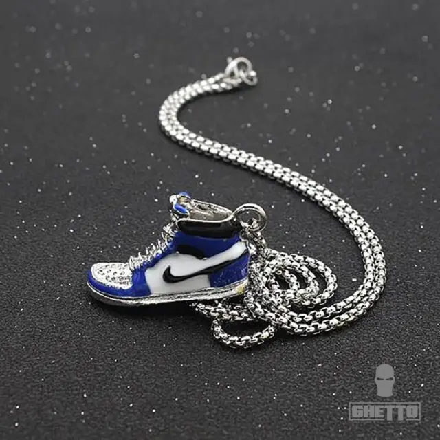 Ghetto Shoe Street Style Hip Hop Pendant Necklace Blue