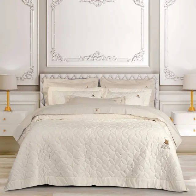 Κουβερλί 240x250 King Size Classic Greenwich Polo Club 2358 Ecru 100% Microfiber