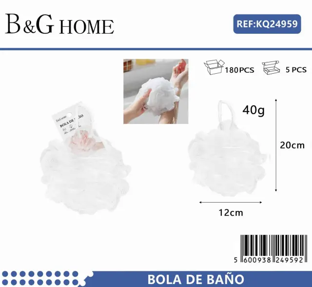 Σφουγγάρια μπάνιου δίχτυ σε σετ 5Χ - White - 24959 2