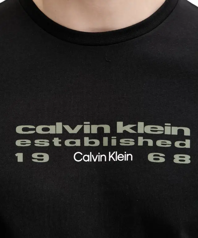 Calvin Klein - Ανδρικό T-shirt SS 30s EU Regular Fit LV04RG800G-UB1 Μαύρο - XL 3