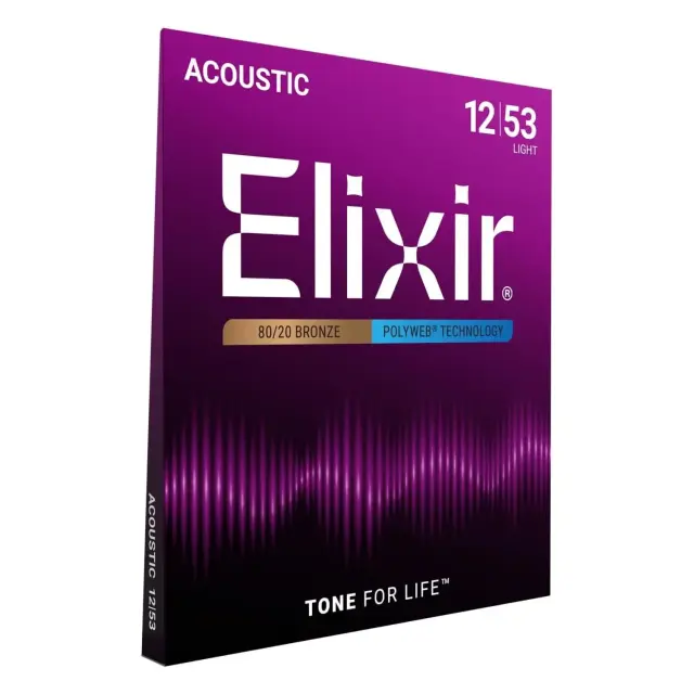Elixir 11050 Polyweb 80/20 Bronze Light Χορδές Ακουστικής Κιθάρας 12-53