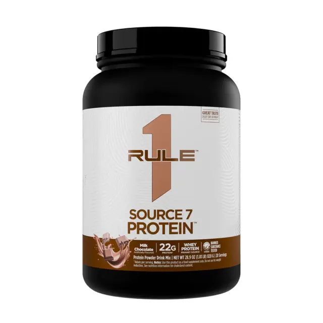 Rule1 Source 7 Protein Milk Chocolate, 20 Servings