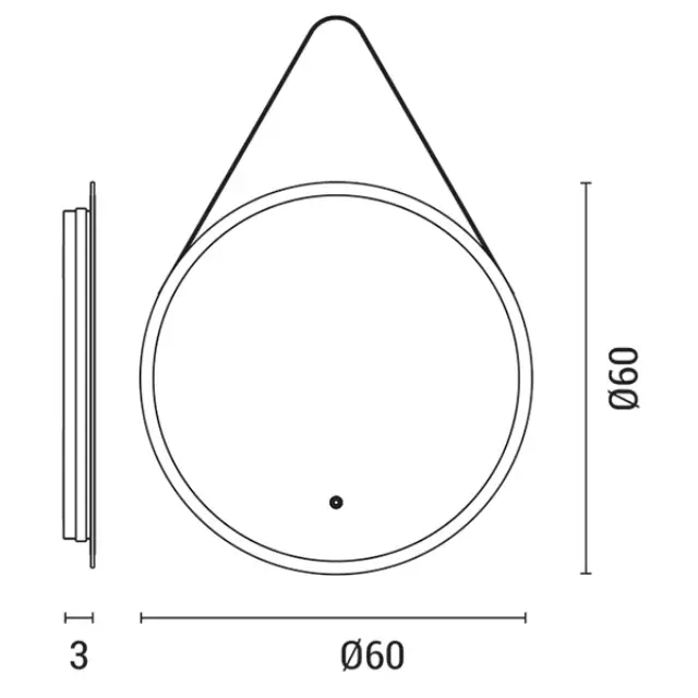 ARTE ILLUMINA MIRO ΚΑΘΡΕΠΤΗΣ LED ΜΑΥΡΟΣ 60CM IP44 Μαύρο 3