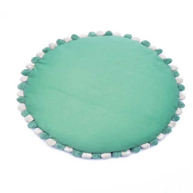 Μαξιλάρα βαμβακερή πουφ Δ60cm Palamaiki spree mint