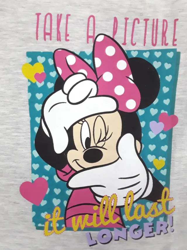 Πιτζάμα Μακρυμάνικη Minnie Grey Melange Pink 8020343 - 6-7 Y (122cm) 2