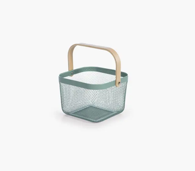 Nef-Nef Homeware Καλάθι Με Λαβή Vista 24x24x17 Πράσινο