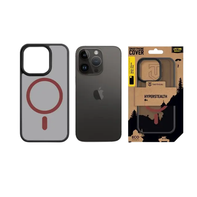 Tactical MagForce Hyperstealth 2.0 Cover for Apple iPhone 14 Pro Max Black/Red 3