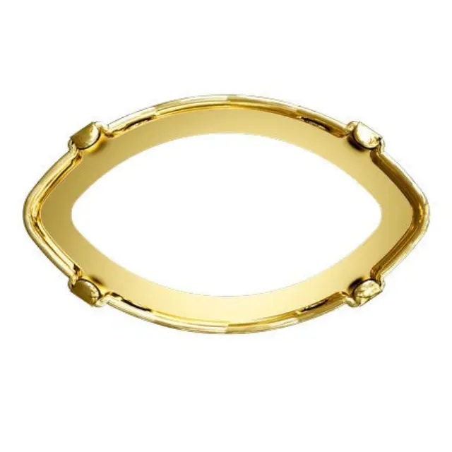 Καστόνι Swarovski 4775 Eye Fancy Stone 18x10.5mm με 4 Νύχια - Gold Plated - 2τεμ