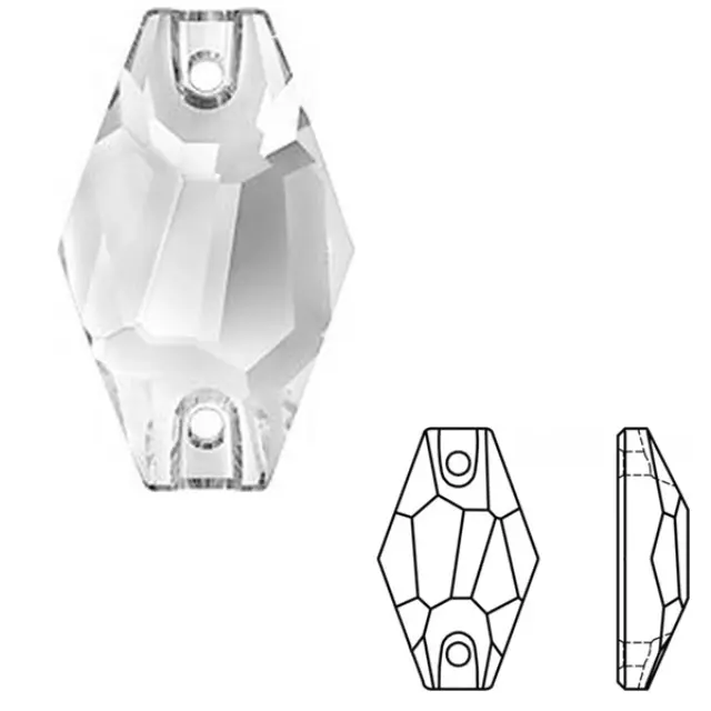 Swarovski Ραφτά 3261 Hexagon Sew-on Stone Crystal 18x11mm - 1τεμ