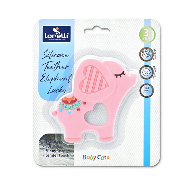 Lorelli Κρίκος Οδοντοφυϊας Elephant Lucky Pink 10210830002 2