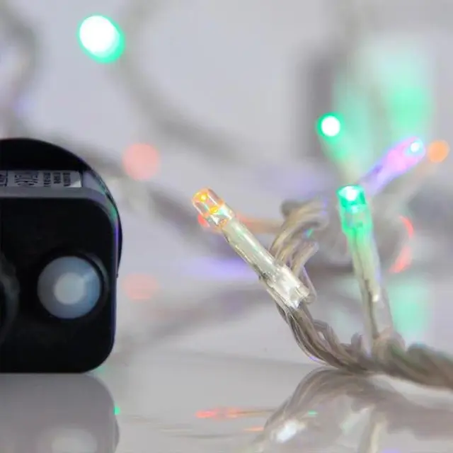 240 LED Με 8 Προγράμματα Μετασχηματιστή Μνήμη Προέκταση 300cm Διάφανο Καλώδιο Χρωματιστό Φως IP44