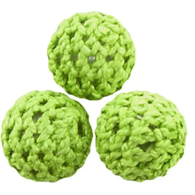 Χάντρα Μάλλινη Round Green Ø14mm - 5τεμ