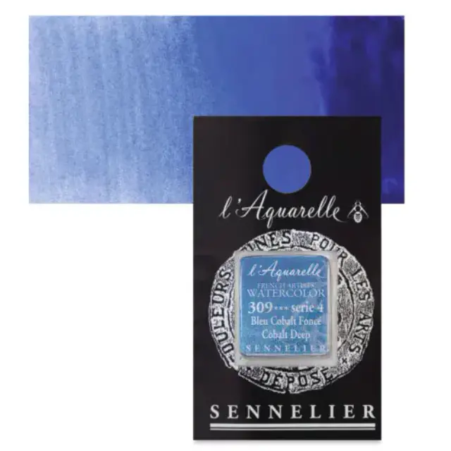 Χρώμα Ακουαρέλας Sennelier l Aquarelle Half Pan - 309 Cobalt Deep