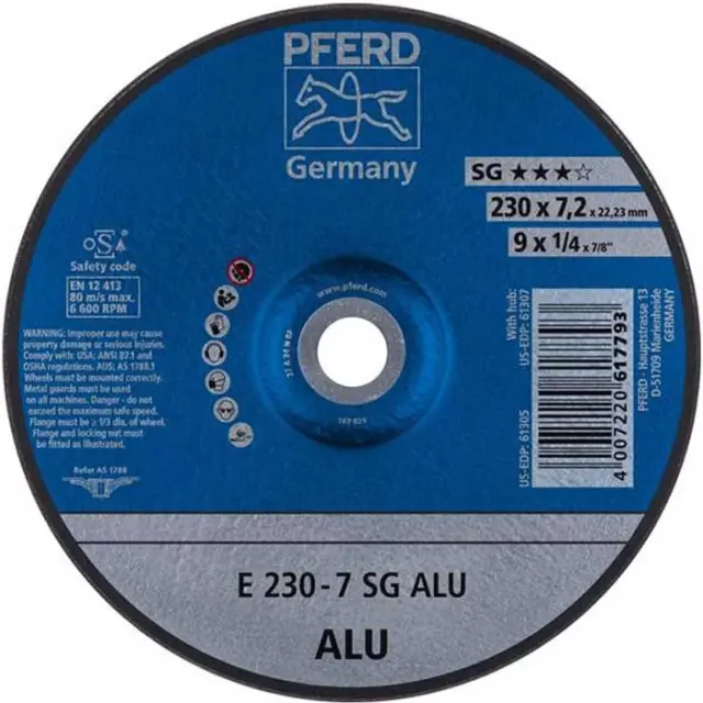 ΤΡΟΧΟΣ ΛΕΙΑΝΣΕΩΣ ΑΛΟΥΜΙΝΙΟΥ Φ230X7,2MM PFERD 62223700