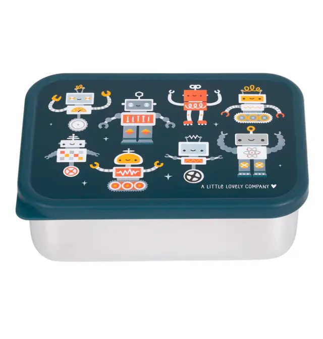 A Little Lovely Company Ανοξείδωτο Δοχείο Φαγητού Lunch Box 900ml - Robots LBSSRO59