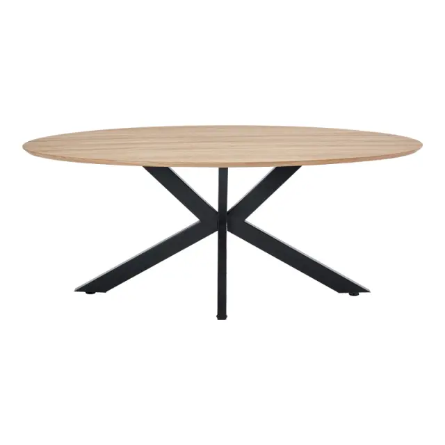 Τραπέζι Makrey pakoworld sonoma mdf- μαύρα μεταλλικά πόδια 180x90x75εκ 2