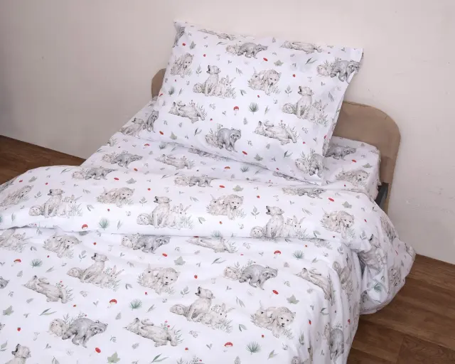 Σετ Κουβερλί 180x240 Ημίδιπλο Viopros Γουλφ Λευκό 100% βαμβακερό