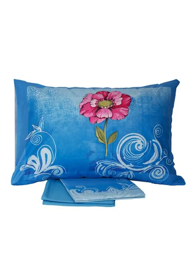 Σετ Σεντόνια Cotton Feelings εμπριμέ 947 Blue Μονό (160x260) Sunshine