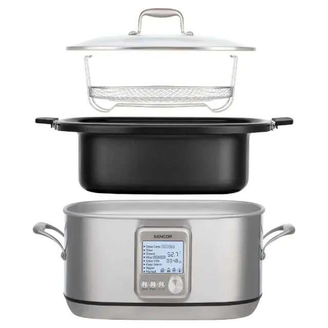 Ηλεκτρική Γάστρα με Χωρητικότητα 6lt 1250W Sencor SPR 7200SS Ασημί 3