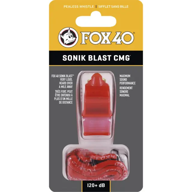Σφυρίχτρα FOX40 SONIC BLAST CMG SAFETY Κόκκινη Με Κορδόνι 2