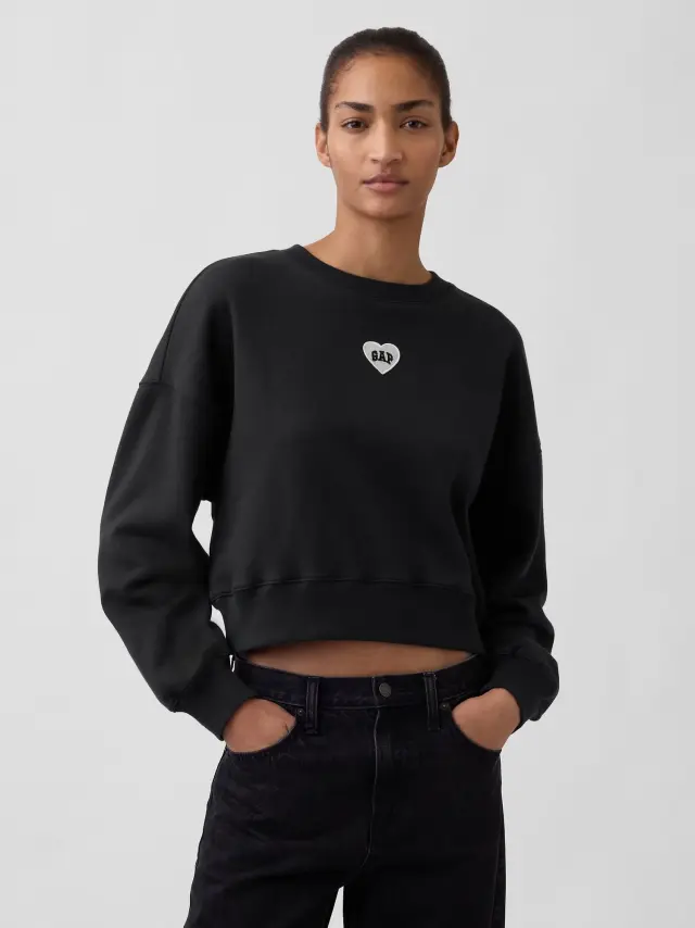 Γυναικείο Oversized Φούτερ Vintage Soft με Λογότυπο Gap και Καρδιά moonless night