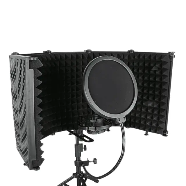 DNA NSN acoustic isolation shield portable foldable 5 panels studio screen microphone filter soundproofing cover 2