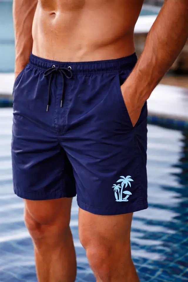 Μαγιό Noshame® Navy με Τύπωμα - 682609 - L